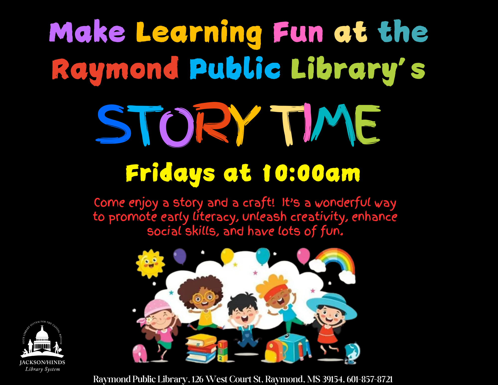 A concise and effective description  Flyer promoting children's stor