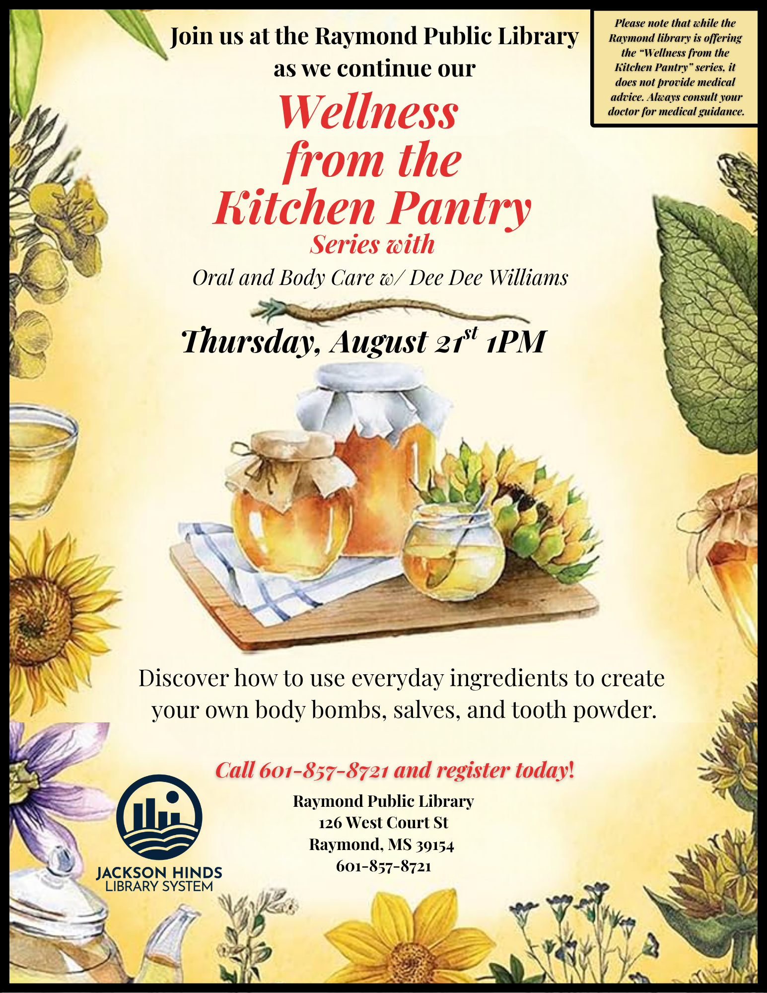 Flyer for 'Wellness from the Kitchen Pantry' ev