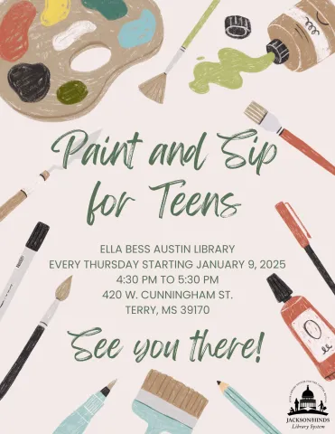 Paint and Sip for Teens Flyer