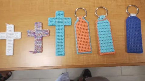 These are keychains that was made by participants in first class.