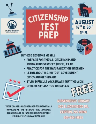 In these sessions we will: Prepare for the U.S. Citizenship and Immigration Services (USCIS) exam Practice for the naturalization interview Learn about U.S. history, government, civics and geography Study difficult vocabulary that the USCIS officer may ask you to explain