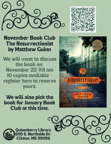 November Book Club The Resurrectionist by Matthew Guinn