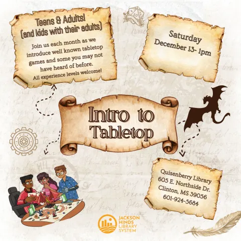 Intro to Tabletop offered at Quisenberry library