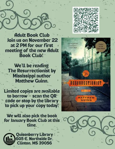 November Book Club The Resurrectionist by Matthew Guinn