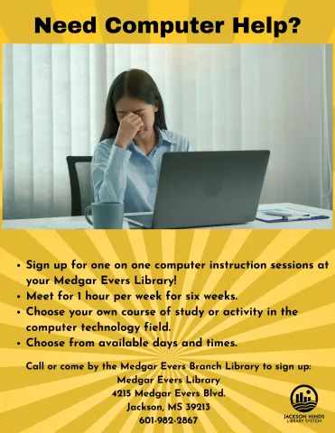 Flyer for the One-on-One Computer Session.