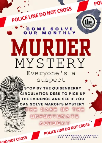 stop in and try to solve March's murder mystery!