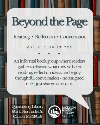 beyond the page book club at quisenberry library may 9th at 2:00pm