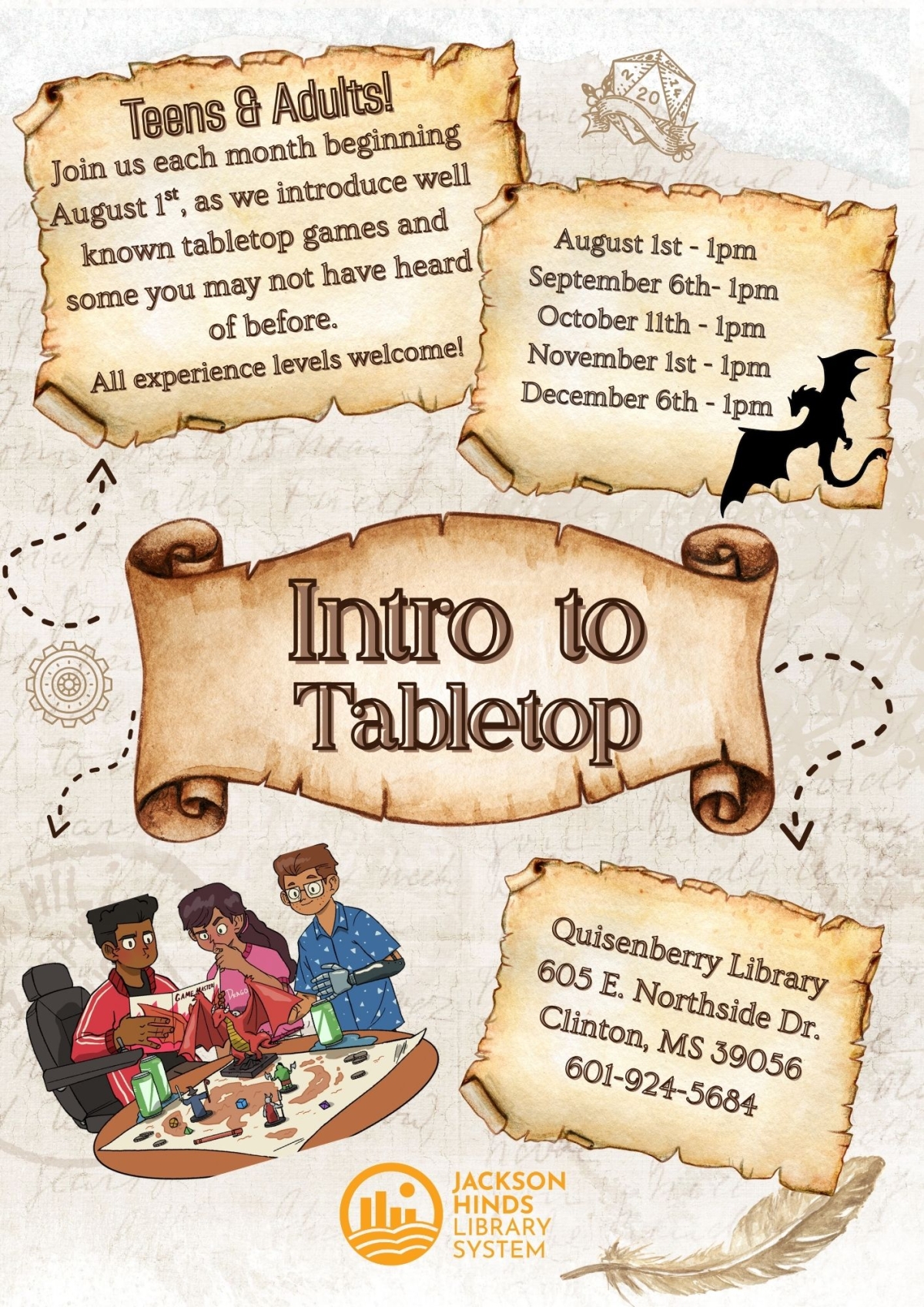 Intro to Tabletop offered at Quisenberry library