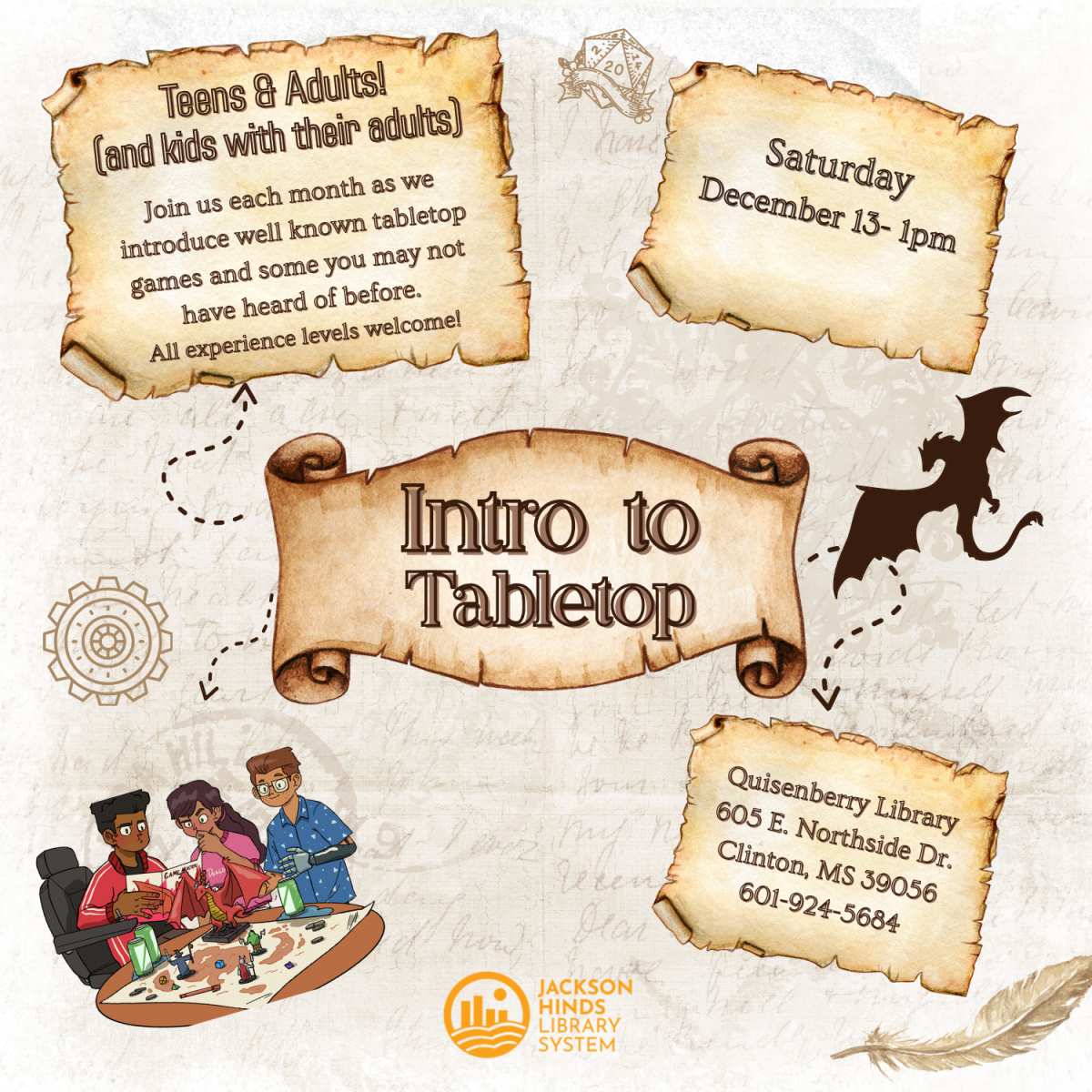Intro to Tabletop offered at Quisenberry library