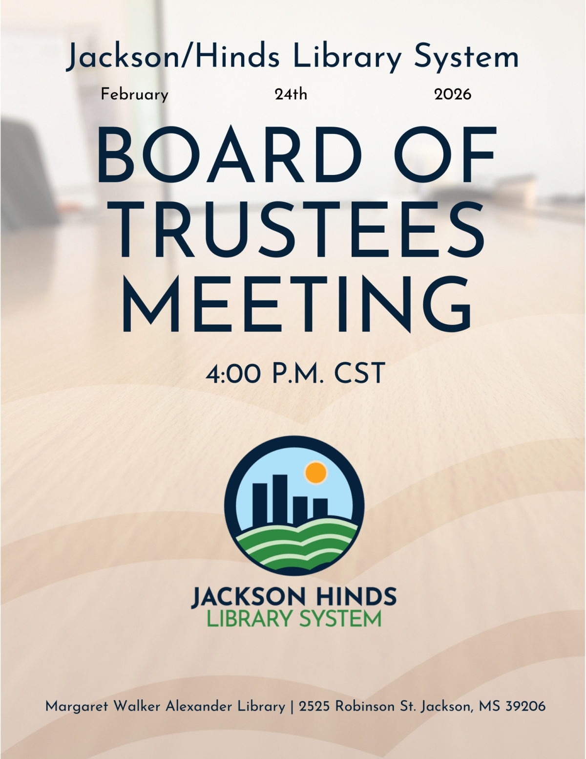 February Board Meeting Flyer