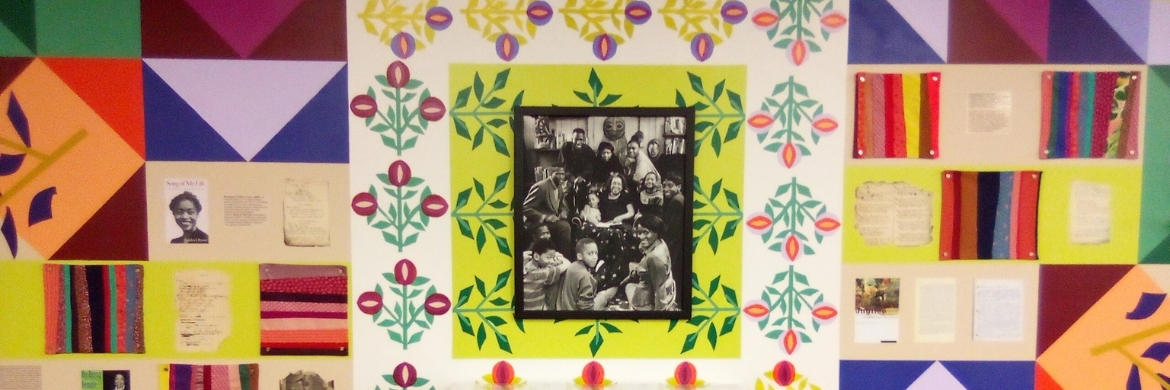 Colorful collage mural project at the Margaret Walker Alexander Library