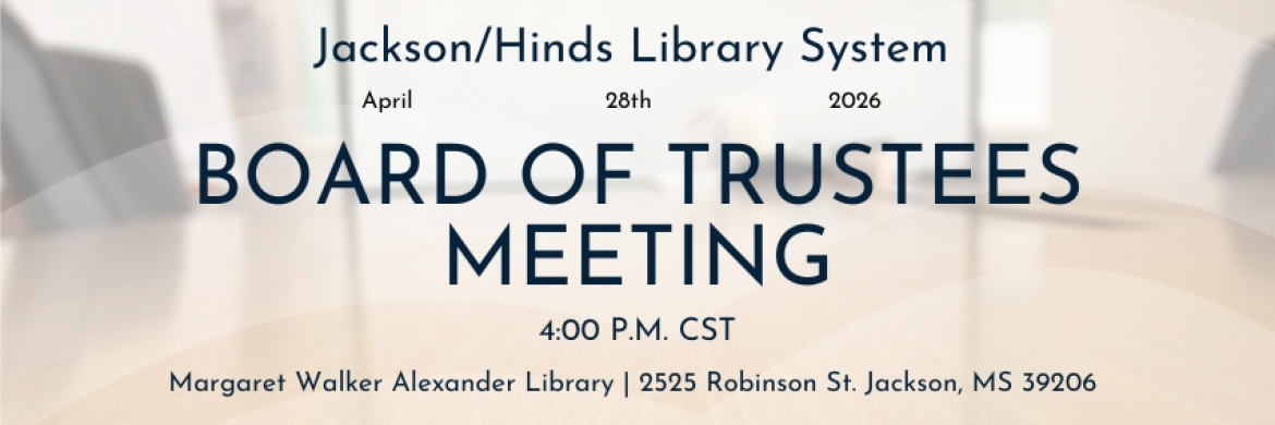 April Board of Trustees Meeting Tuesday April 28th, 2026 4:00PM CST at M.W. Alexander Library 